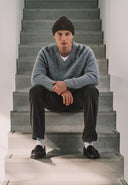 Carter Knit V-Neck | Grey Melange