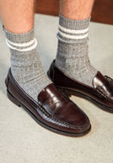 Rowe Slub Stripe Sock | Grey Melange