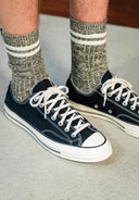 Rowe Slub Stripe Sock | Fjord Green