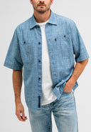 Anthony Resort Chambray Shirt SS | Shark Blue