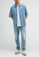Anthony Resort Chambray Shirt SS | Shark Blue