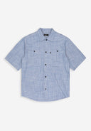 Anthony Resort Chambray Shirt SS | Shark Blue
