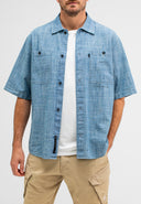 Anthony Resort Chambray Shirt SS | Shark Blue