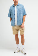 Anthony Resort Chambray Shirt SS | Shark Blue
