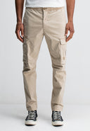 Tristan Slim Sateen Cargo | Beige Grau