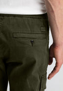 Tristan Slim Satin Cargo | Forest Green