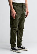 Tristan Slim Satin Cargo | Forest Green