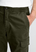 Tristan Slim Satin Cargo | Forest Green