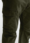 Tristan Slim Satin Cargo | Forest Green