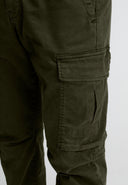 Tristan Slim Satin Cargo | Forest Green