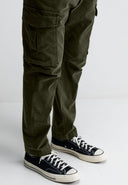 Tristan Slim Satin Cargo | Forest Green