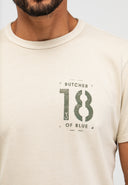 Army 18 Stencil Tee | Beige Grey VD