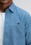 Aidan Worker Chambray-Hemd | Schmutziges Blau