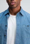 Aidan Worker Chambray-Hemd | Schmutziges Blau