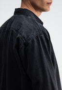Aidan Worker Black Denim Shirt | Montego Black