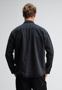 Aidan Worker Black Denim Shirt | Montego Black