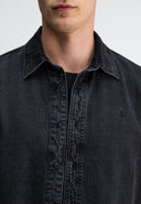 Aidan Worker Black Denim Shirt | Montego Black