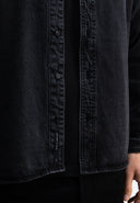 Aidan Worker Black Denim Shirt | Montego Black