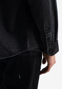 Aidan Worker Black Denim Shirt | Montego Black