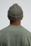 Army Wool Hook Beanie | Dk. Granite Green