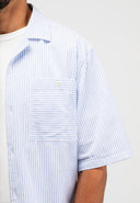 Anthony Resort Streifenhemd SS | Horizon Blue