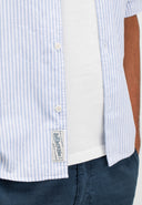 Anthony Resort Streifenhemd SS | Horizon Blue