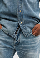 Carter West Denim Shirt | Med Vintage Aged