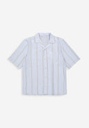 Quinn Linen Stripe Shirt | Shark Blue
