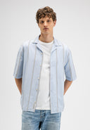 Quinn Linen Stripe Shirt | Shark Blue