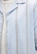 Quinn Linen Stripe Shirt | Shark Blue