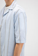 Quinn Linen Stripe Shirt | Shark Blue