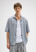 Quinn Linen Stripe Shirt | Alaska Blue