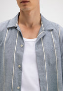 Quinn Linen Stripe Shirt | Alaska Blue