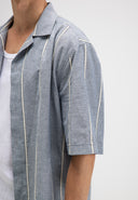 Quinn Linen Stripe Shirt | Alaska Blue