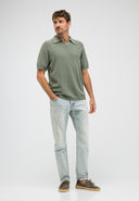 Boucle Knit Polo | Jade Green