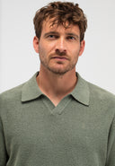 Boucle Knit Polo | Jade Green