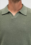 Boucle Knit Polo | Jade Green