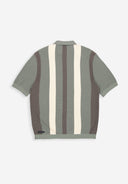 Delvin Knit Stripe Polo | Jade Green