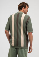 Delvin Knit Stripe Polo | Jade Green
