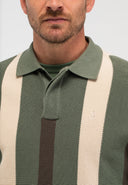 Delvin Knit Stripe Polo | Jade Green