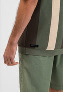 Delvin Knit Stripe Polo | Jade Green