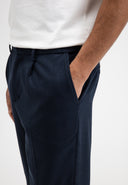 Lennox Straight Wool Trouser | Alaska Blue