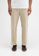 Lennox Straight Twill Trouser | Beige Grey