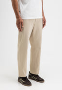Lennox Straight Twill Trouser | Beige Grey