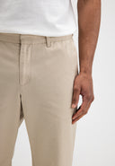 Lennox Straight Twill Trouser | Beige Grey