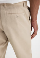 Lennox Straight Twill Trouser | Beige Grey