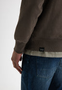 Army Sweat Half Zip | Chestnut Brown