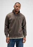 Army Sweat Half Zip | Chestnut Brown