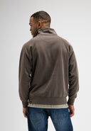Army Sweat Half Zip | Chestnut Brown