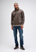 Army Sweat Half Zip | Chestnut Brown